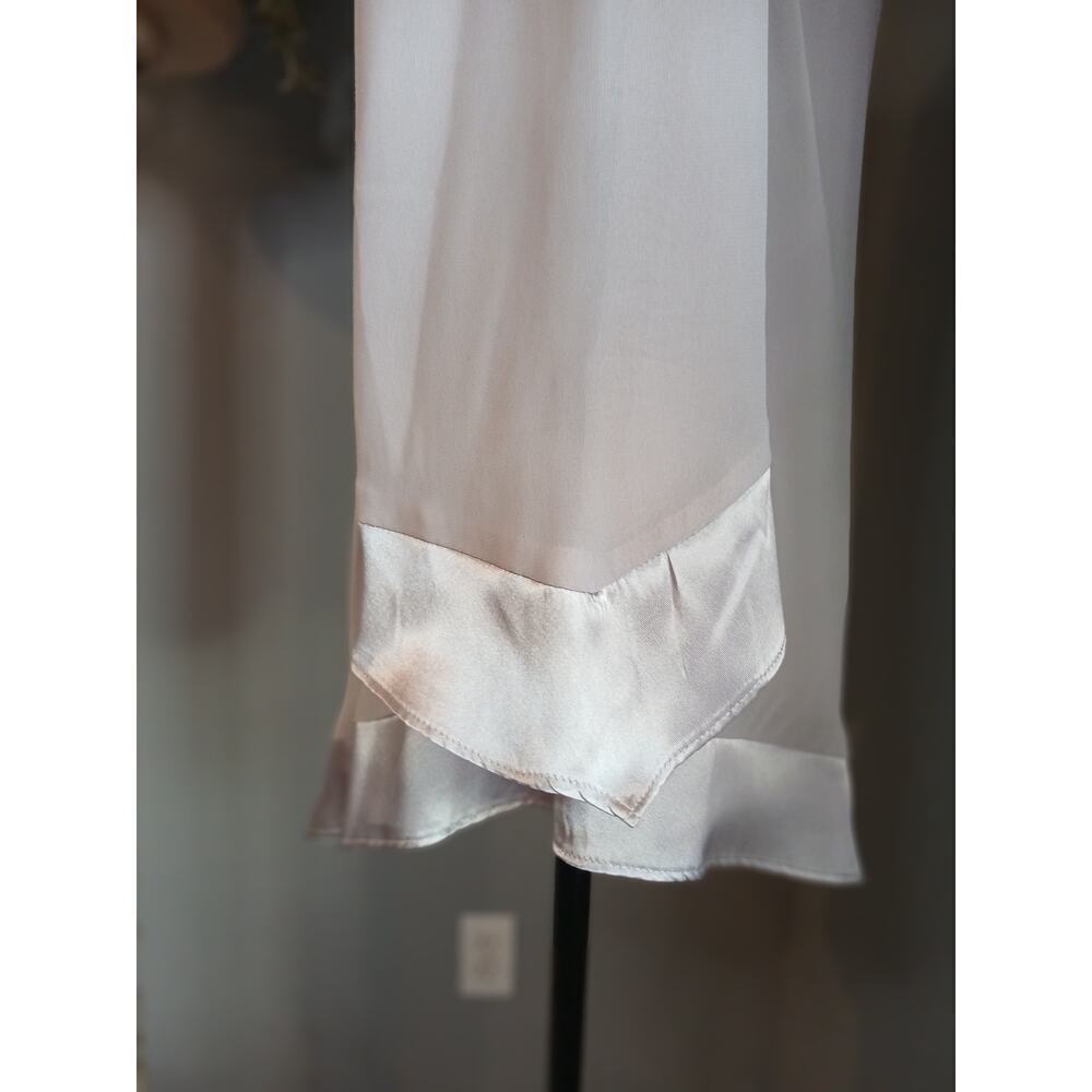 Dana Kay Dress Women Size 10 Silver Draped Cowl Neck Satin Trim Asymmetrical Hem - Picture 4 of 8